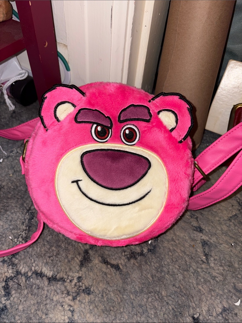 Pink Plush Bear Crossbody Bag for Kids